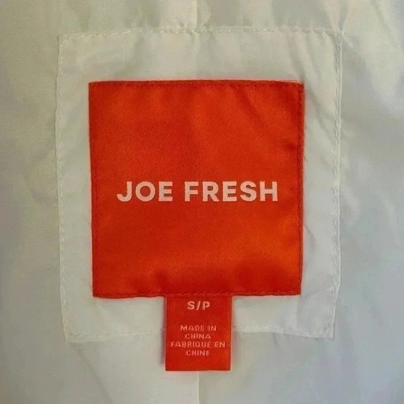 Joe Fresh Puffer Jacket Faux Fur Trimmed Hood Quilted Winter Coat White Small - Picture 11 of 16